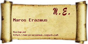 Maros Erazmus névjegykártya